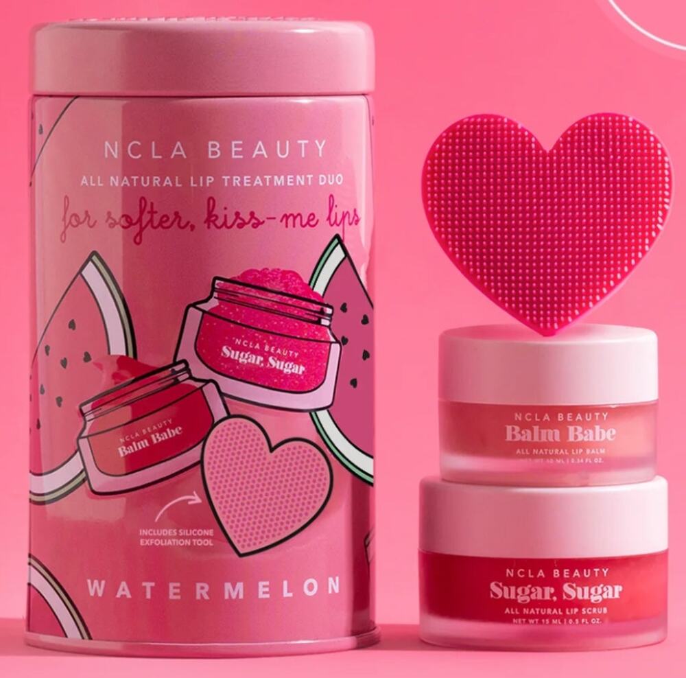 NCLA Beauty Watermelon Lip Treatment Trio Scrub Balm Scrubber Set NEW